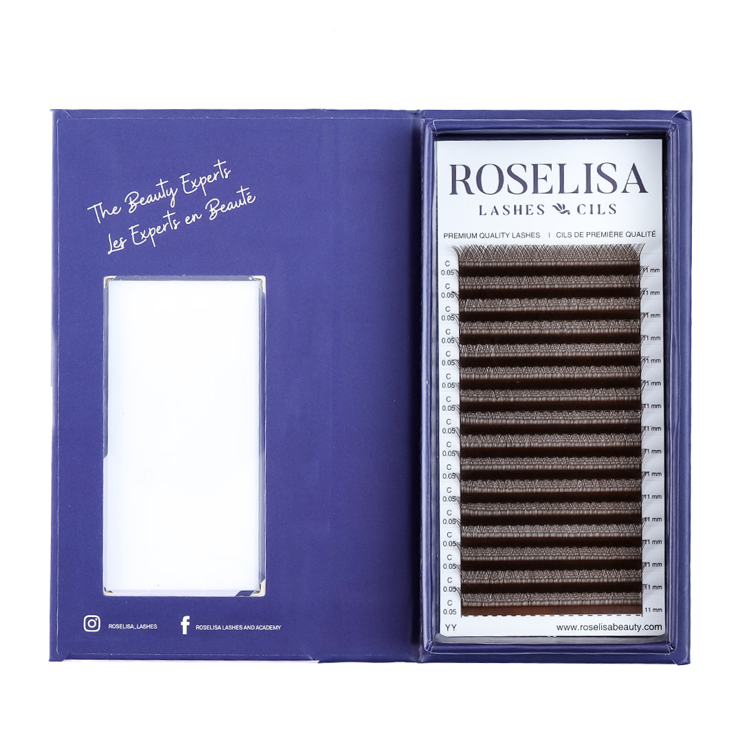 CHOCOLATE BROWN YY LASHES SINGLE LENGTH | C & D CURVES